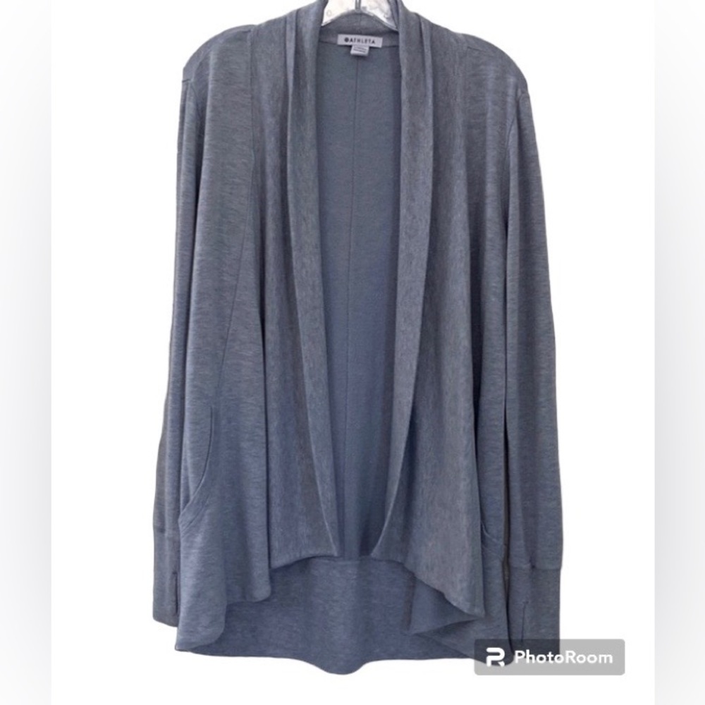 Athleta Light Blue Pranayama Cardigan Top With Pockets Size XS